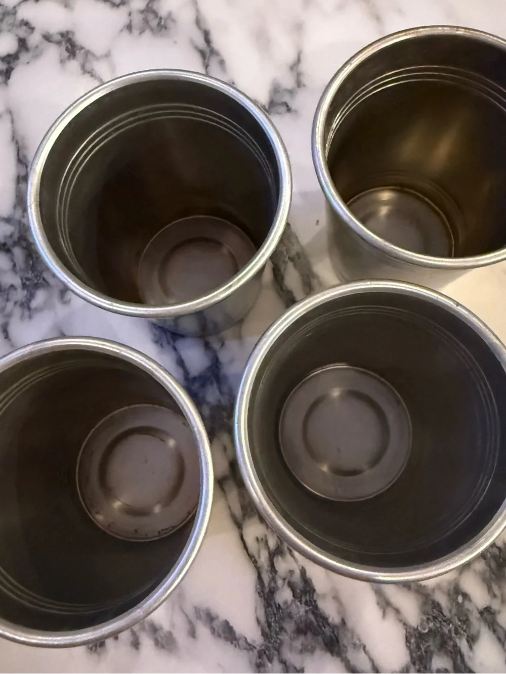 Vintage Mid-Century Metal Julep Cups / Tumblers - Set of 4